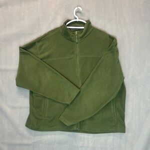 Caribou Creek Mens XL Long Sleeve Green Fleece Full Zipper Jacket